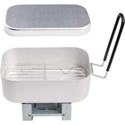 Aluminum Rice Cooker Portable Rice Cooker Folding Stove Solid Fuel Cookware Lightweight Compact Rice Cooking Set All-purpose