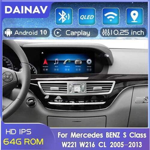 Car radio GPS 8Core 4+64G Android For Mercedes BENZ S Class W221 W216 CL 2005-2013 S-Class multimedia stereo player CarPlay