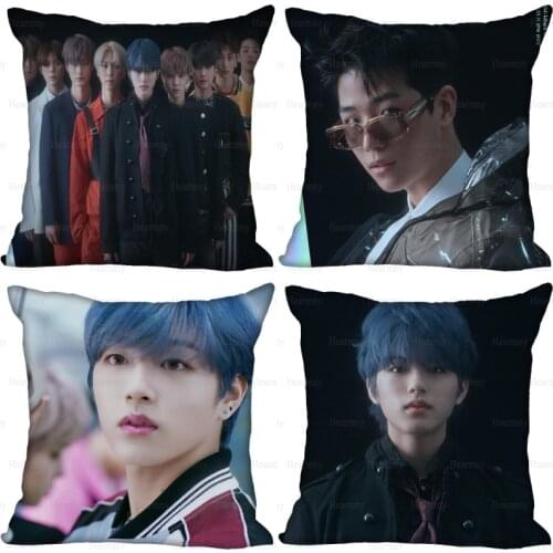 KPOP Boy Ghost9 Pillow Case For Home Decorative Silk Pillows Cover Invisible Zippered Throw PillowCases 40X40,45X45cm 0512