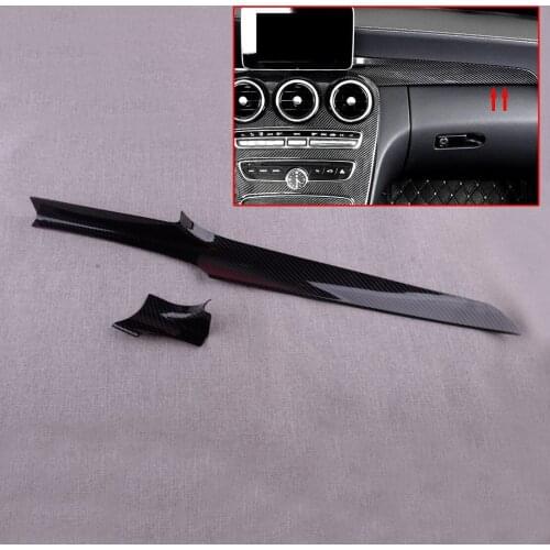 CITALL 2Pcs/Set Center Console Dashboard Panel Cover Trim Fit for Mercedes Benz C Class W205 GLC 2016-2018 ABS LHD