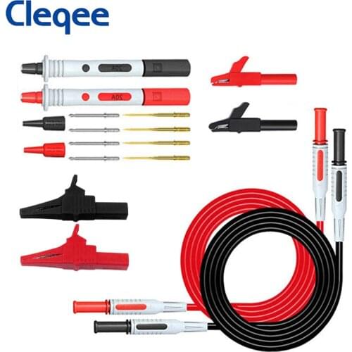 Cleqee P1600A Test Lead Kit Banana Plug Automotive Test Leads for Multimeter Universal Multimeter Test Probe 4mm Alligator Clip