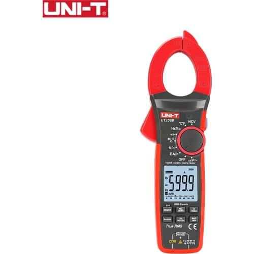 UNI-T Digital Display 1000V 1000A 6000 Counts Clamp Meter True RMS AC/DC LED Screen Backlight Flashlight UT206B UT207B UT208B