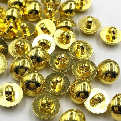 25 pcs 10mm electroplated gold button clothing sewing accessories DIY crafts decoration childrens handmade buttons PT333