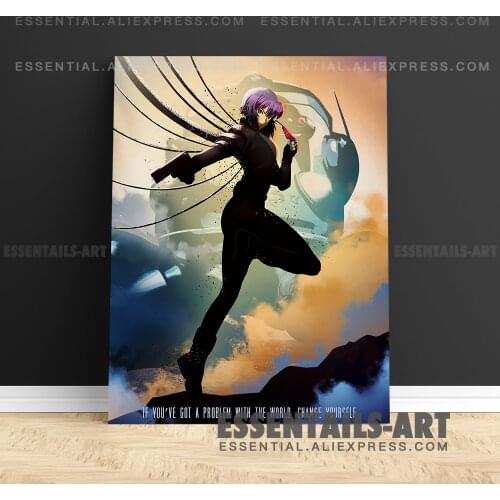 Major Motoko Kusanagi Ghost in the Shell Anime Poster Canvas Wall Art Painting Decor Pictures Bedroom Room Decoration Prints