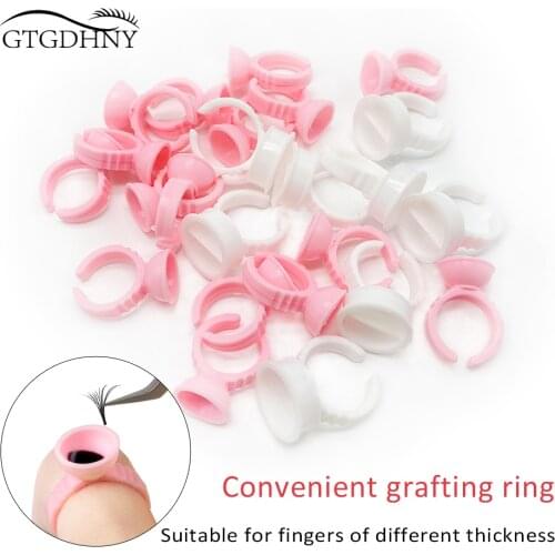 Wholesale 100Pcs Disposable Glue Holder Ring Cups for Eyelash Extension Glue Container Tattoo PigmentTools Lash Supplies