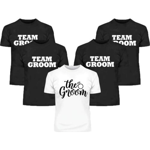Team Groom Mens Short Sleeve Harajuku T-shirt Bachelor Party Graphic Husband Boyfriend T Shirts Male Wedding Best Man Tees Ropa