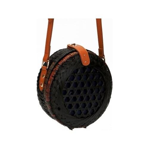 2018 Round Straw Bags Women Summer Rattan Bag Handmade Woven Beach Cross Body Bag Circle Bohemia Handbag Bali