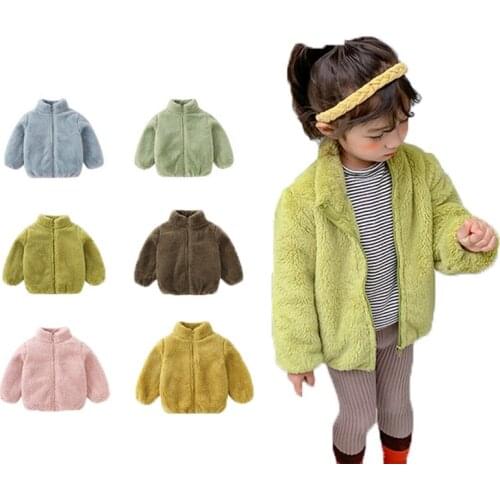 Girls Jackets Autumn Baby Girl Outerwear Children Clothing Spring Boys Plush Coats Jackets Toddler Kids Zipper Jacket 1-5 Years