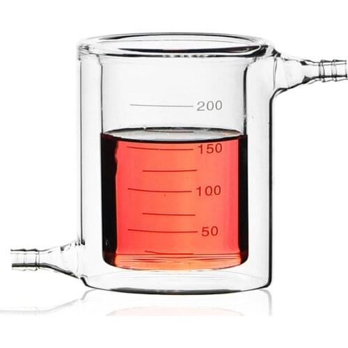 200mL Lab Jacket Glass Beaker Jacketed Cup Laboratory Chemistry Glassware