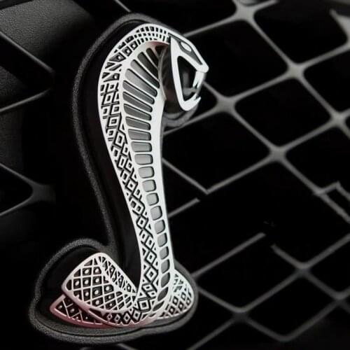 1pcs Metal Mustang Snake Cobra car front grille emblem Side Fender Rear Trunk sticker grill Badge for Mustang Shelby GT