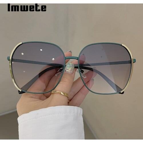 Imwete Fashion Womens Sunglasses Men Outdoor Driving Goggles Vintage Square Eyewear Brand Design Metal Sun Glasses UV400