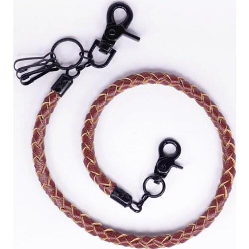 Mens Cool Hip-hop Biker Trucker Punk Leather Chain Keychain Jean Wallet Chain