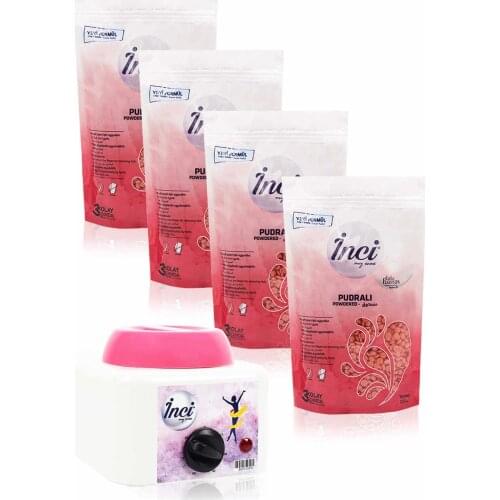 Pearl waxing Pink 4 PCs 200 grams (total 800 gram) + waxing heater machine hard beads waxing, hair removal hair removal, painlessly bezsiz