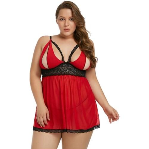 Sexy Sleepwear Womens Adult Underwear V-Neck Chiffon Lace Splicing Homewear Flare Plus Size Luxury Satin Lingerie Nightdress