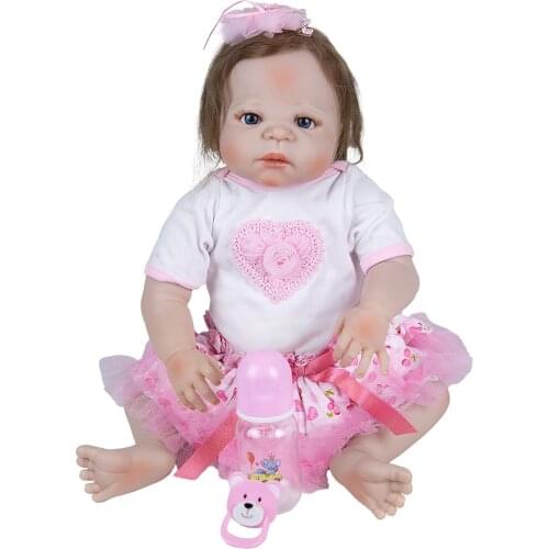 KEIUMI 57 cm Realistic Full Silicone Vinyl Reborn Baby Doll Princess Collection Toddler Toy Kids XMAS Gifts