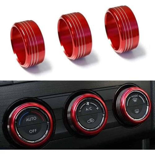 Car Conditioning Volume Control Knob Trim Ring Covers Radio Aluminum Decorative Circles Interior Accessories for Porsche Subaru