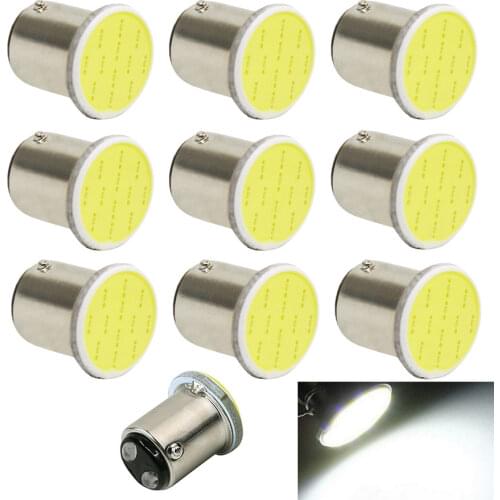 YCCPAUTO 10Pc 1157 COB S25 Bay15d P21/5W LED Brake Lights Bulbs Car Rear Light Auto Tail Parking Lamp Red White DC12V