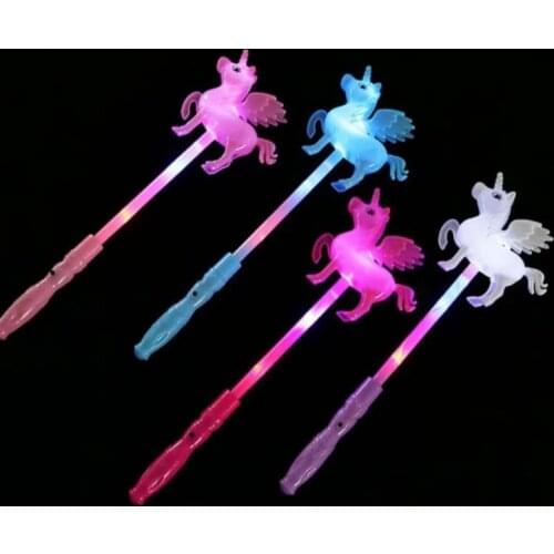 Unicorn Theme Party Light Up Glow Stick Toy Girl Birthday Supplies Decoration Glowing Flashing Pony Magic Wands Christmas gift