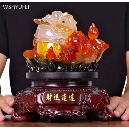 Traditional Resin Sculpture Home Ornaments Living Room TV Cabinet Toad Decoration Office Desktop Decor Crafts Housewarming Gift