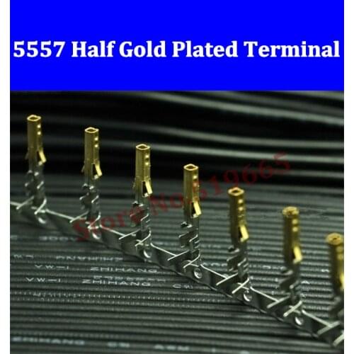 High quality Female 5557 ATX / EPS PCI-E Half Gold Plated terminals Crimp Pins with Long Legs 200/500/2000/5000/10000pcs