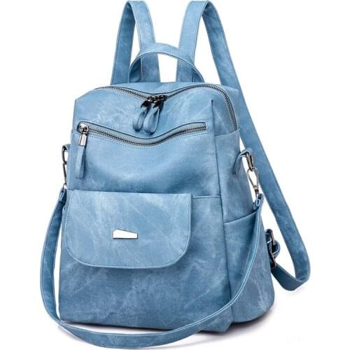 Women Backpack Female New PU Leather Backpack Bag Anti Theft High Quality Softback Fashion Backpacks For Girls