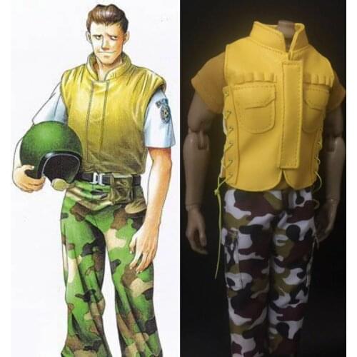 1/6th Yellow PU Leather Vest Model For 12" Male Action Figure Body Doll Toys