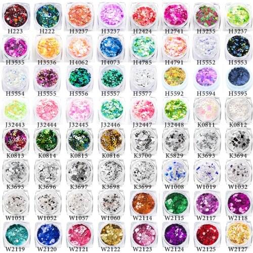 1 Box Sparkly Nail Sequins Paillette Mixed Colors Nail Holographic Glitter 3D Flakes Slices Nail Art Decoration Accessories