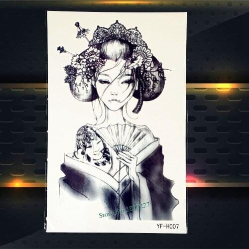 1PC Sexy DIY Waterproof Fake Tattoo Beauty Ancient Girl Geisha Design Body Arm Back Art Decals Temporary Tattoo Stickers PYFH007
