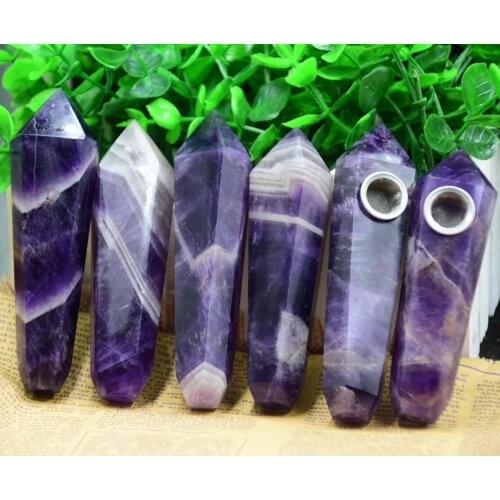 10cm free delivery!Natural dream amethyst pipe healing. Wedding gift. Daily necessities