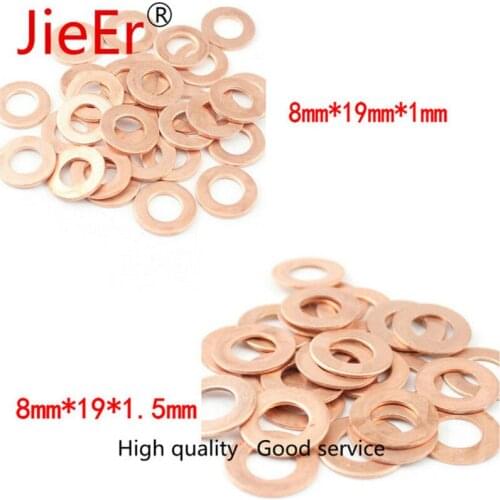 100 pcs/lot DEFUTE 8-19-1(8mm*19mm*1mm)/8-19-1.5(8mm*19mm*1.5mm) COPPER washer 8-19-1 Auto Injector Spare Parts Copper Shim