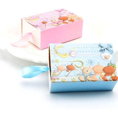 100pcs Cream Shape Gift Boxes Birthday Party Candy Box Cartoon Drawer Creative paper gift bag Candy Box