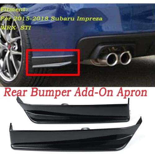 2xCar Rear Bumper Lip Wrap Diffuser Splitter Canard Add-on Side Aprons Spats Cap Spoiler For Subaru Impreza WRX ST