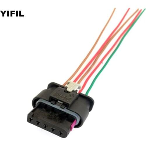 4pcs/lot 5 Pin/Way Nitrox Sensor Plug Mass Air Flow Sensor Meter MAF Connector Socket With Pigtail For VW Bosch 4F0 973 705