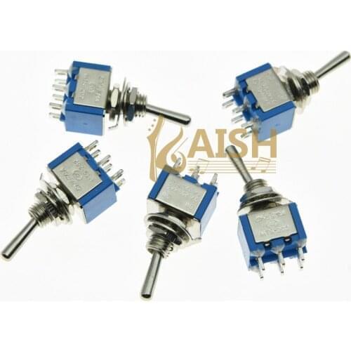 5x DPDT Guitar Mini Toggle Switch 2-Position ON-ON 6 PIN Car/Boat Switches