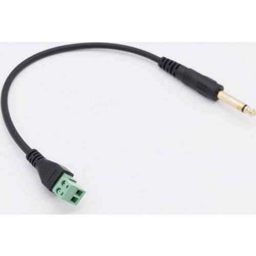 6.35mm 1/4" Mono TS 2-Pole Male Plug To 2 Pin AV Screw Video Shield Balun Terminal Plug Connector Solderless Block Adapter Cable