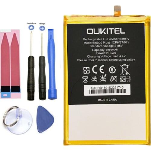 ISUNOO 3.85V 6080mAh Battery Replacement Oukitel K6000 Plus With Tools