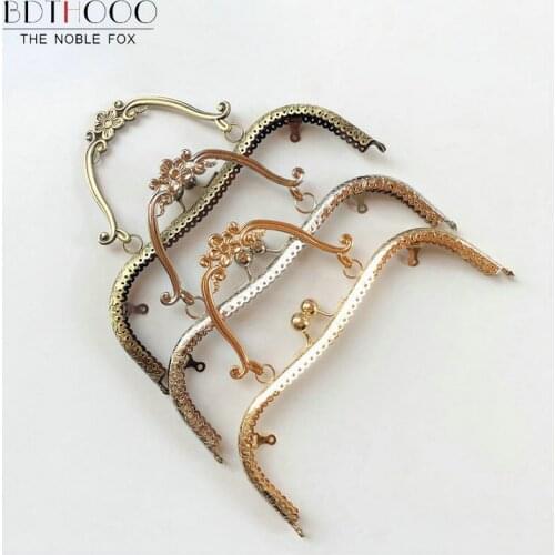 BDTHOOO 10pcs/lot 20.5cm Metal Purse Frame Handles Vintage Kiss Clasp Lock Bronze for DIY Coin Purses Clutch Handbag Accessories