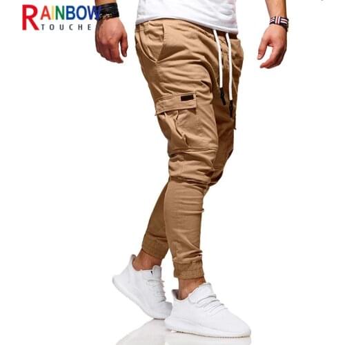 Rainbowtouches Mens Sports Pencil Pants Casual Multi Pocket Fashion Straight Street Tide Pants