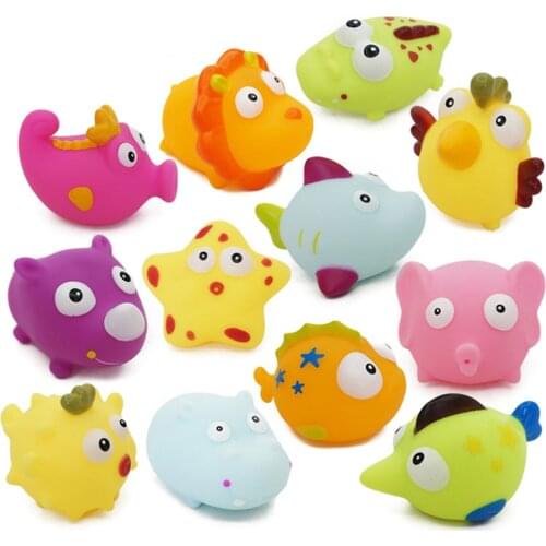 1PCS Water Spray Baby Bath Toys Soft Rubber Cute Cartoon Animals Bathroom Toys Fish Lion Crocodile for Children Boys Girls
