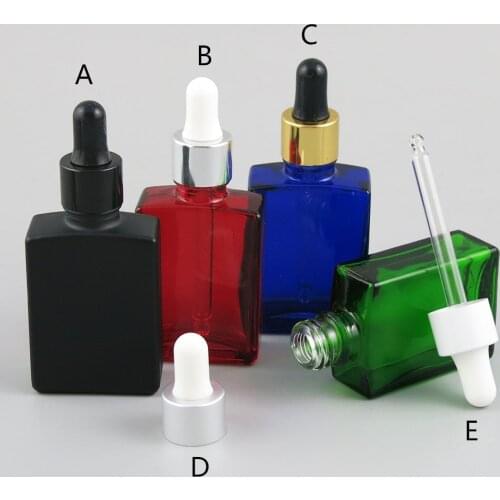 10 x 30ml Essential Oil Travel Portable Simple Colorful Glass with Aluminum Dropper for Liquid Reagent Pipette Bottle Container