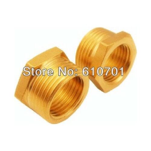 Pipe Fittings 10Pcs Brass Pipe 1/4" Male x 1/8" BSPP Connection Female Hexagon Adapter Reducer Bushing Busher Connector