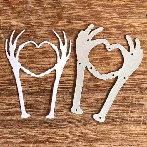 Halloween Hand Heart Scrapbooking Dies Metal Cutting Dies Stencils for DIY Album Paper Card Decorative Craft Die Cuts