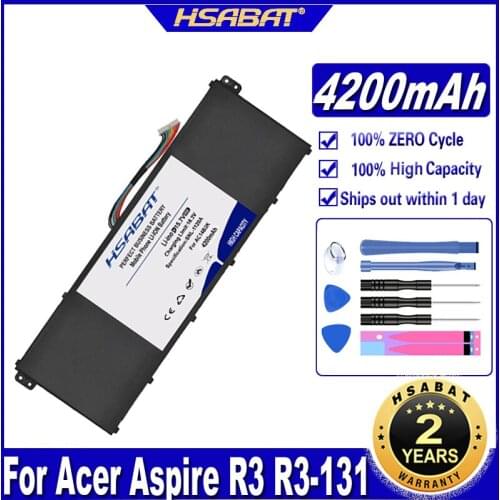 HSABAT 0 Cycle 4200mAh AC14B3K Laptop Battery for Acer Aspire R3 R3-131T R5 R5-471T R5-571T ES1-572 Accumulator
