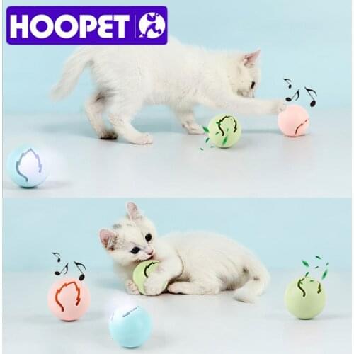 HOOPET Pet Toy Cat Training Palying Toy Ball Stuffed Toys Round Ball With Bells for Cat Dog
