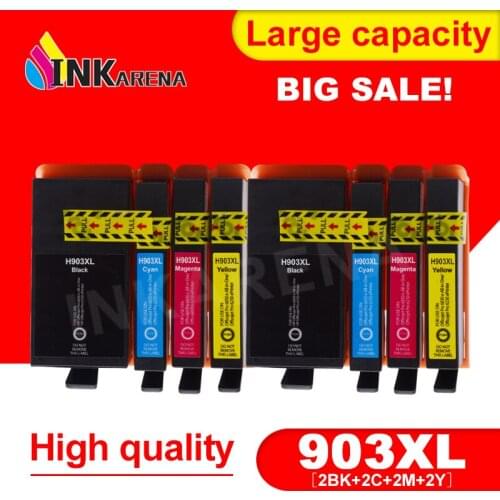 INKARENA 2 Pack Compatible For HP 903XL 903 XL Ink Cartridge Full Ink with chip for HP OfficeJet 6950 6956 Pro 6960 6970 Printer