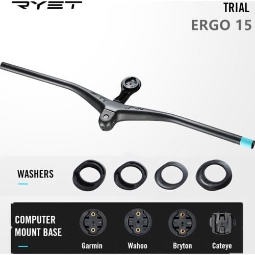 Integrated Carbon MTB Handlebar 740mm 28.6mm T1000 XC Bicycle Handlebar Stem Length 80/90/100/110mm Flat Bar Horizontal Bar