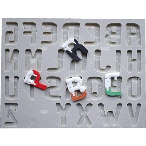 Dripping Alphabet Shape DIY Sugarcraft Silicone Cake Mold Chocolate Cake Fondant Cake Decorating Tools Macaroons SQ1766
