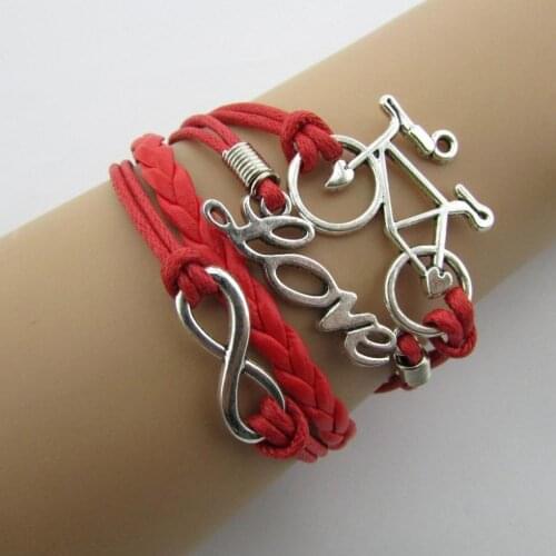 Fashion Charm Vintage LOVE Of Eight Multilayer Braided Bracelets Bright Leather B5 B068