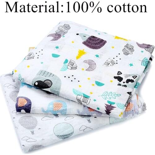 [simfamily]1pc Muslin 100% Cotton Newborn Swaddles Soft Baby deken Gauze infant Blankets wrap sleepsack swaddleme manta cobertor