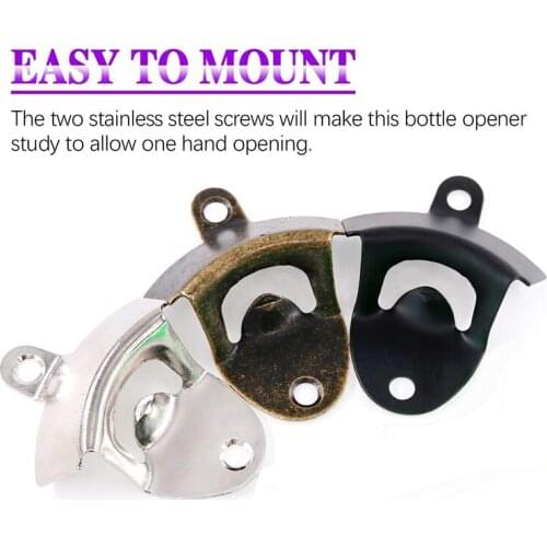 Wall Mount Bottle Opener, 12 PACK Vintage Style Beer Bottle Opener Pack of 12